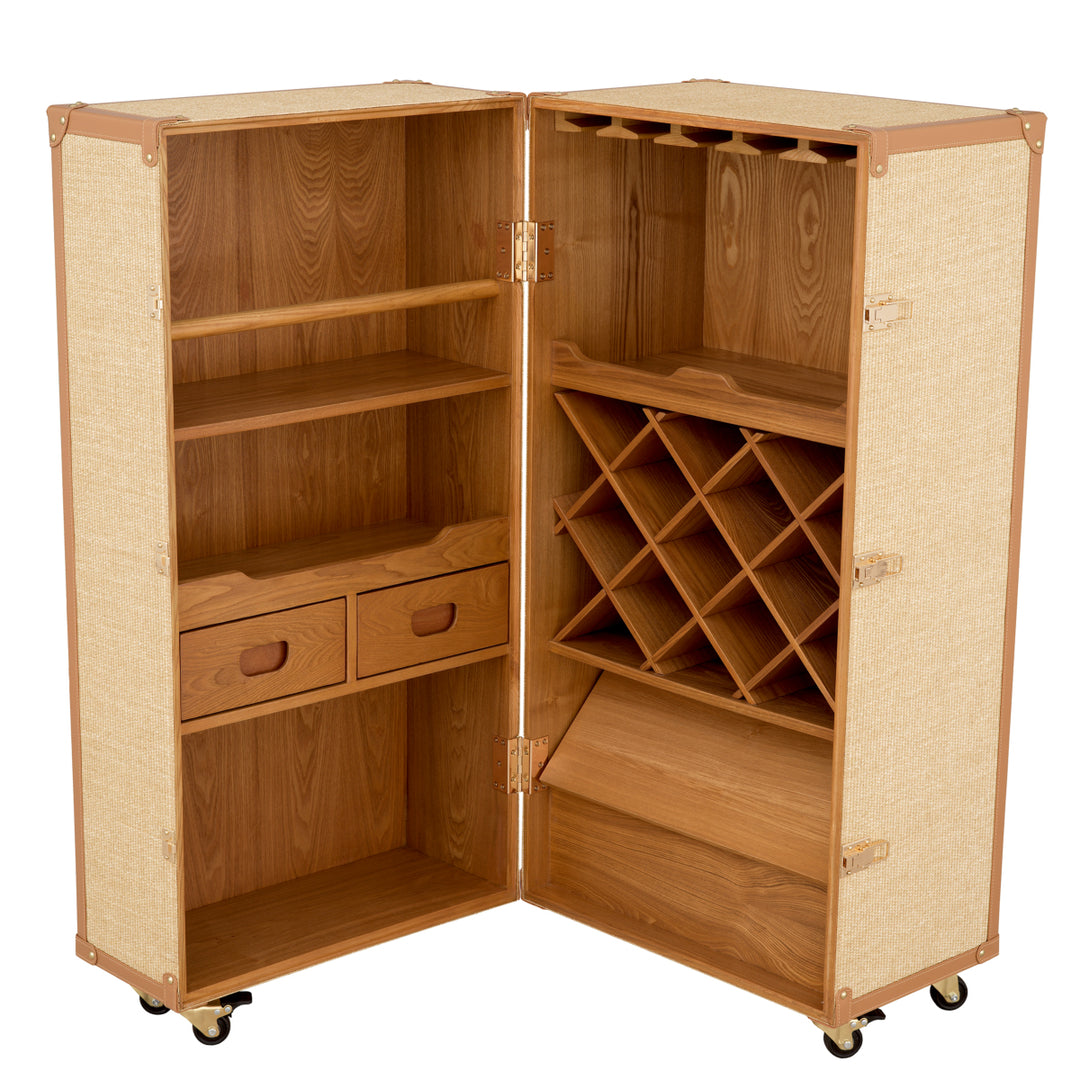 Bar Cabinet Martini Bianco Rattan Look Cabinets Eichholtz