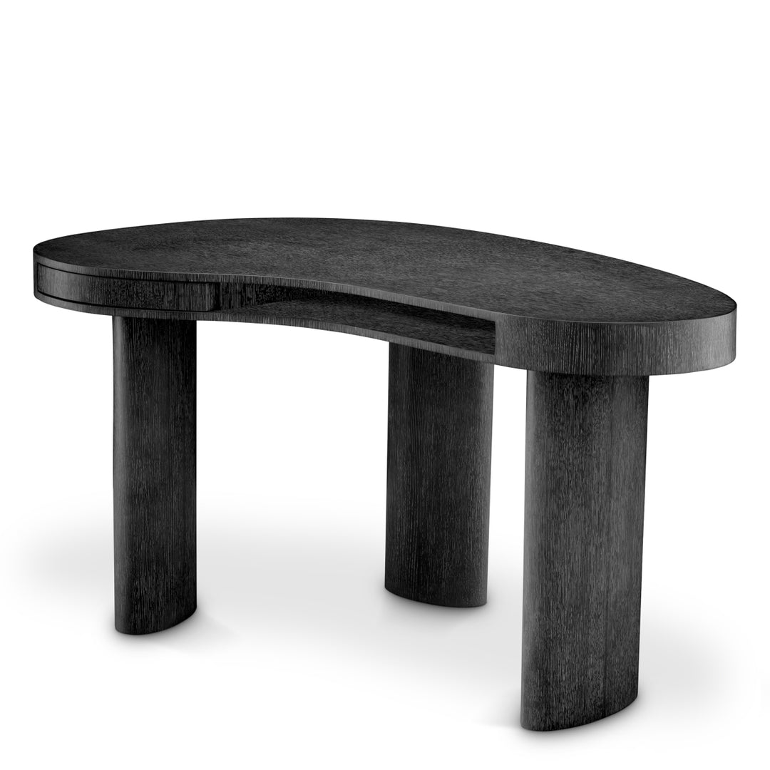 Desk Vence Charcoal Grey Oak Veneer Tables Eichholtz