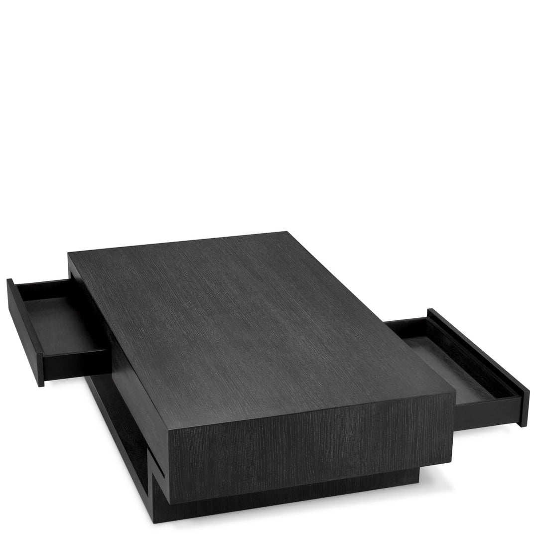 Coffee Table Rialto Charcoal Grey Oak Veneer Furniture Eichholtz
