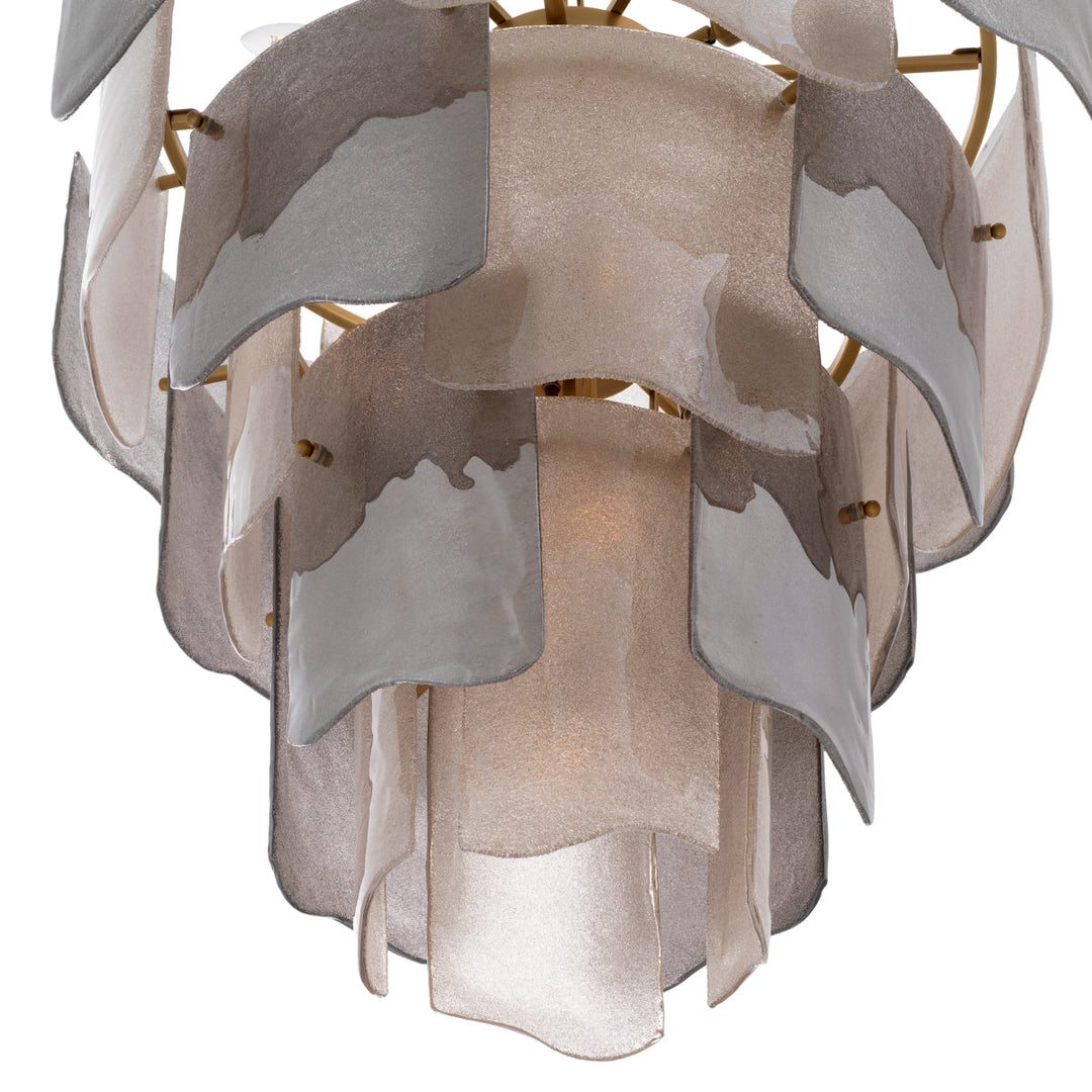 Chandelier Asinara L Antique Brass Finish Smoke Glass Lighting Eichholtz