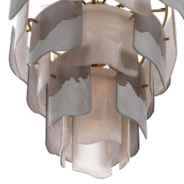 Chandelier Asinara L Antique Brass Finish Smoke Glass Lighting Eichholtz