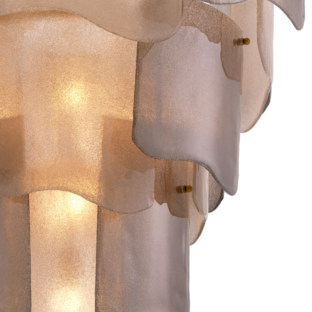 Chandelier Asinara L Antique Brass Finish Smoke Glass Lighting Eichholtz