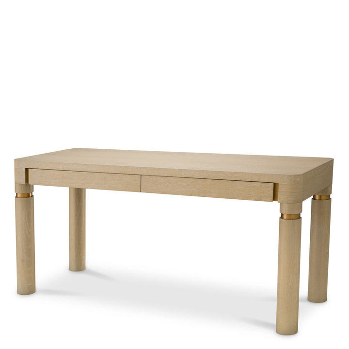 Desk Carmel Washed Oak Veneer Furniture Eichholtz