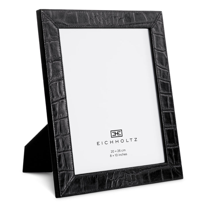 Picture Frame Scaleo Set Of 2 Croco Embossed Black Leather Accessories Eichholtz