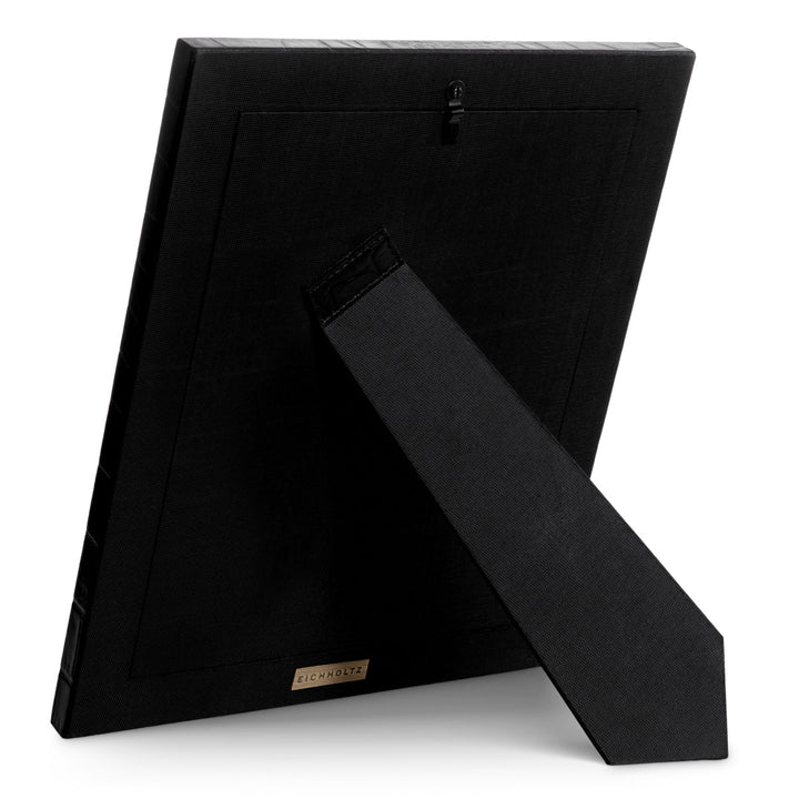 Picture Frame Scaleo Set Of 2 Croco Embossed Black Leather Accessories Eichholtz
