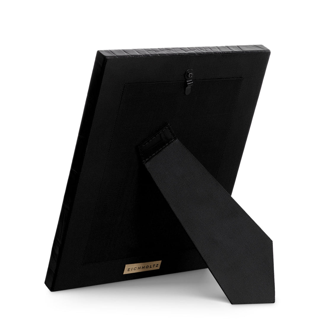 Picture Frame Scaleo Set Of 2 Croco Embossed Black Leather Accessories Eichholtz