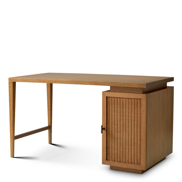 Desk Borchard Caramel Oak Veneer Furniture Eichholtz