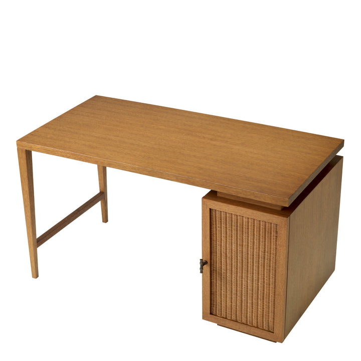 Desk Borchard Caramel Oak Veneer Furniture Eichholtz