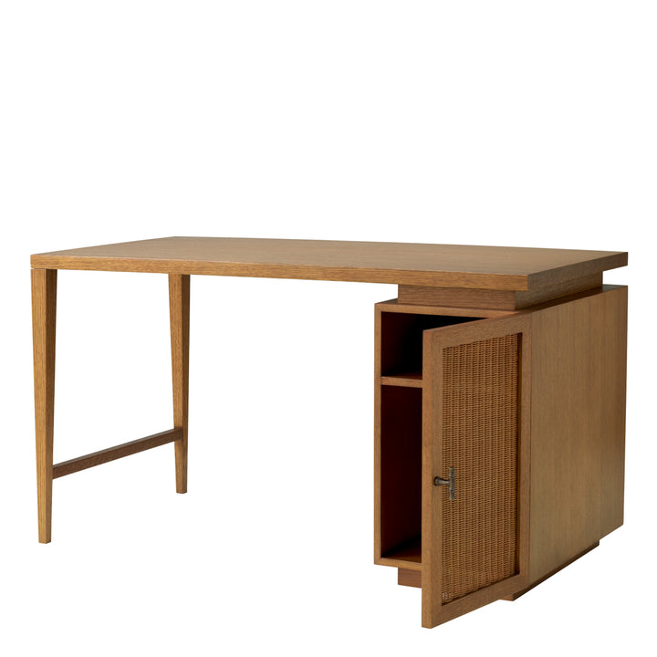 Desk Borchard Caramel Oak Veneer Furniture Eichholtz