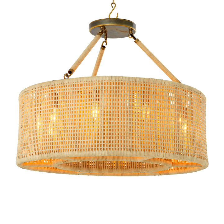 Chandelier Bernardi Natural Rattan Lighting Eichholtz