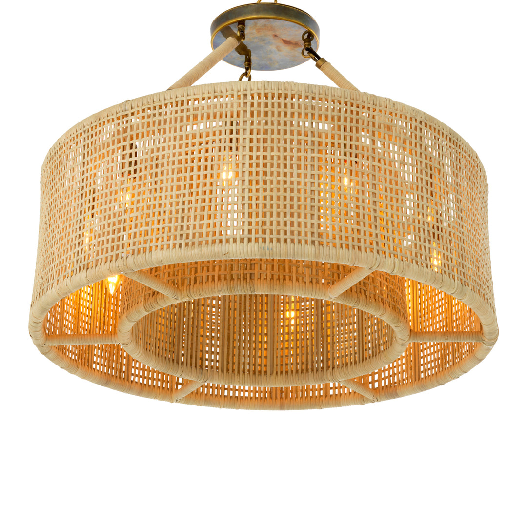 Chandelier Bernardi Natural Rattan Lighting Eichholtz