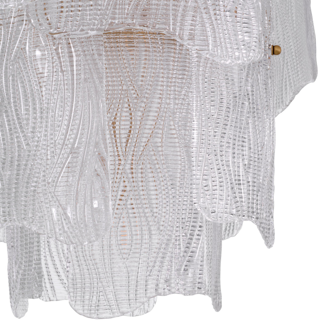 Chandelier Asinara S Antique Brass Finish Textured Glass Lighting Eichholtz