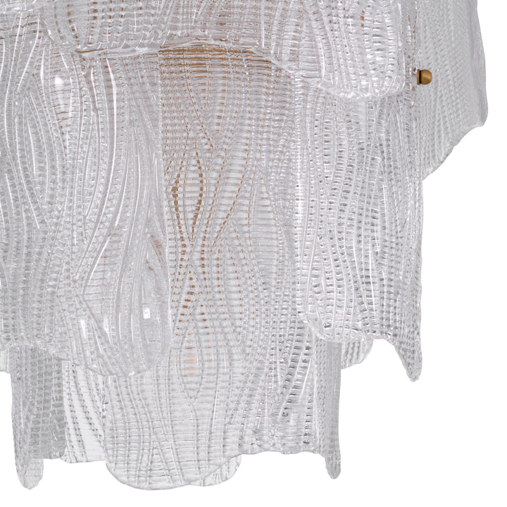 Chandelier Asinara S Antique Brass Finish Textured Glass Lighting Eichholtz