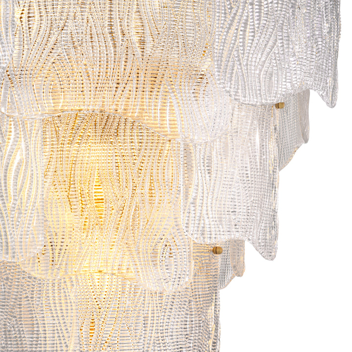 Chandelier Asinara L Antique Brass Finish Textured Glass Lighting Eichholtz