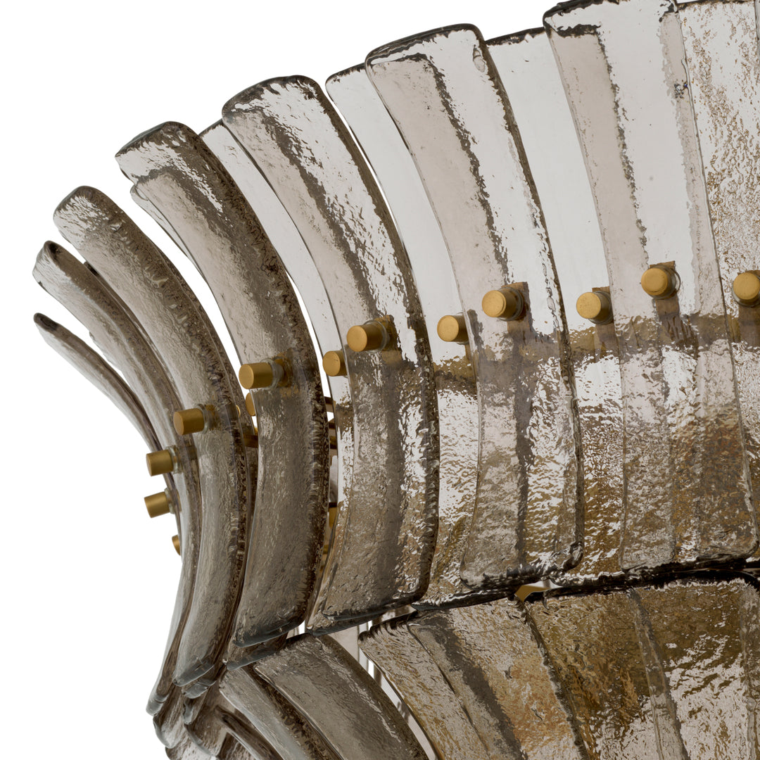 Chandelier Toscano Antique Brass Finish Smoke Glass Lighting Eichholtz