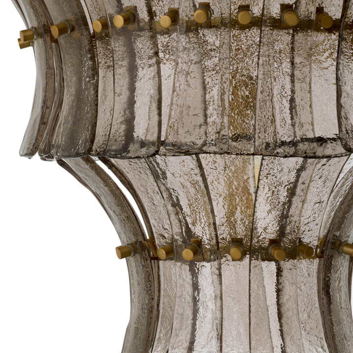 Chandelier Toscano Antique Brass Finish Smoke Glass Lighting Eichholtz