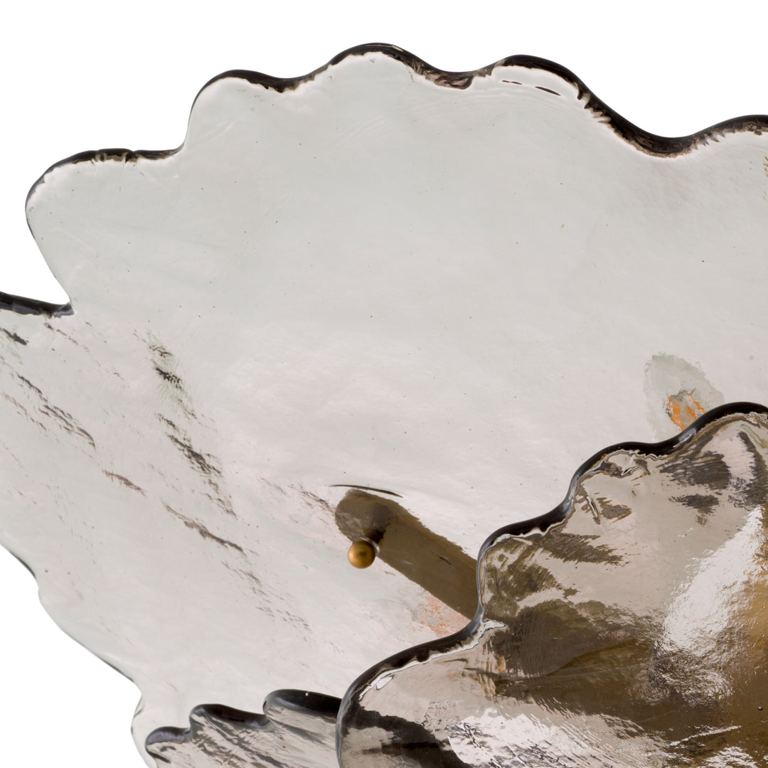 Chandelier Florina Antique Brass Finish Smoke Glass Lighting Eichholtz