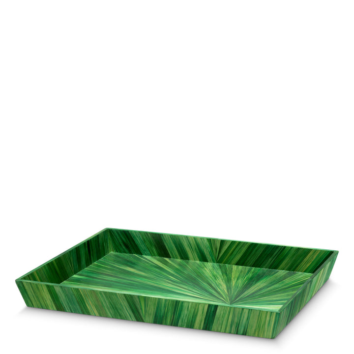 Desk Tray Harvard L Straw Marquetry Green Accessories Eichholtz