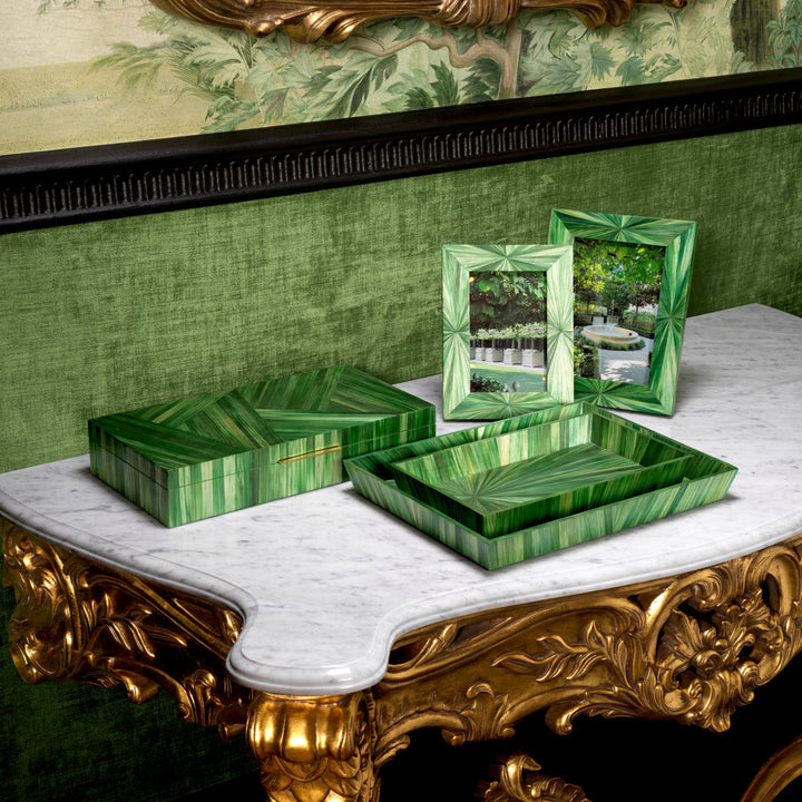 Picture Frame Harvard L Straw Marquetry Green Accessories Eichholtz