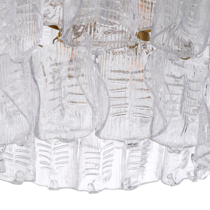 Chandelier Solange Antique Brass Finish Handmade Glass Lighting Eichholtz