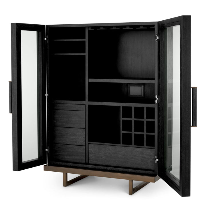 Bar Cabinet Connaught Charcoal Oak Veneer Cabinets Eichholtz