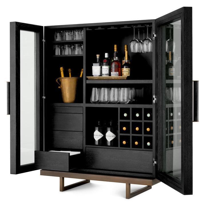 Bar Cabinet Connaught Charcoal Oak Veneer Cabinets Eichholtz