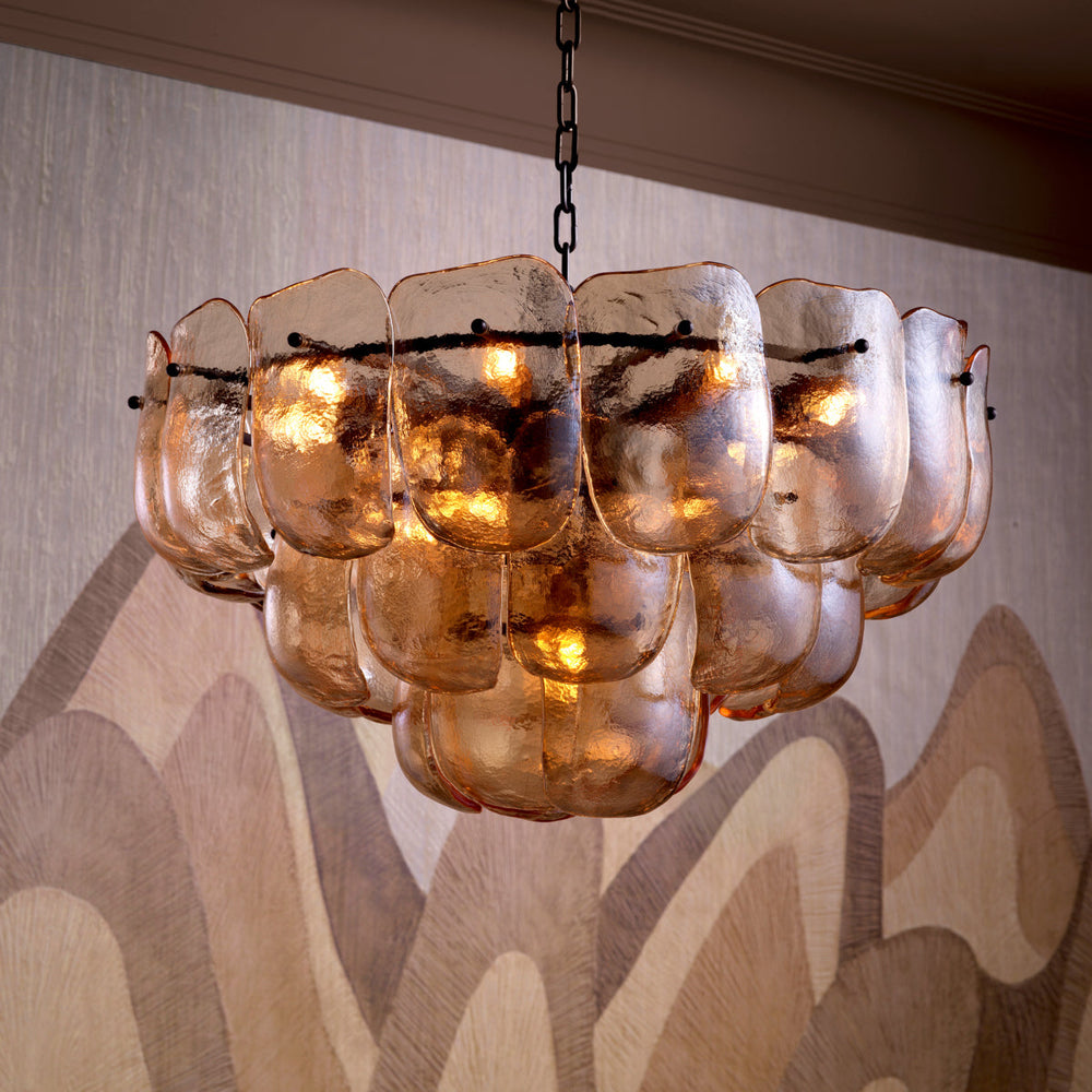 Chandelier Gustave Champagne Colored Glass Lighting Eichholtz