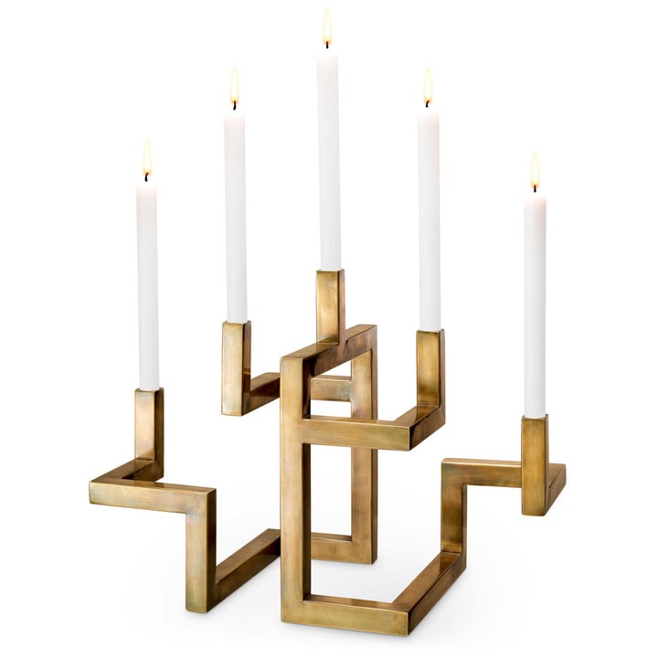 Candle Holder Skyline Vintage Brass Finish Accessories Eichholtz