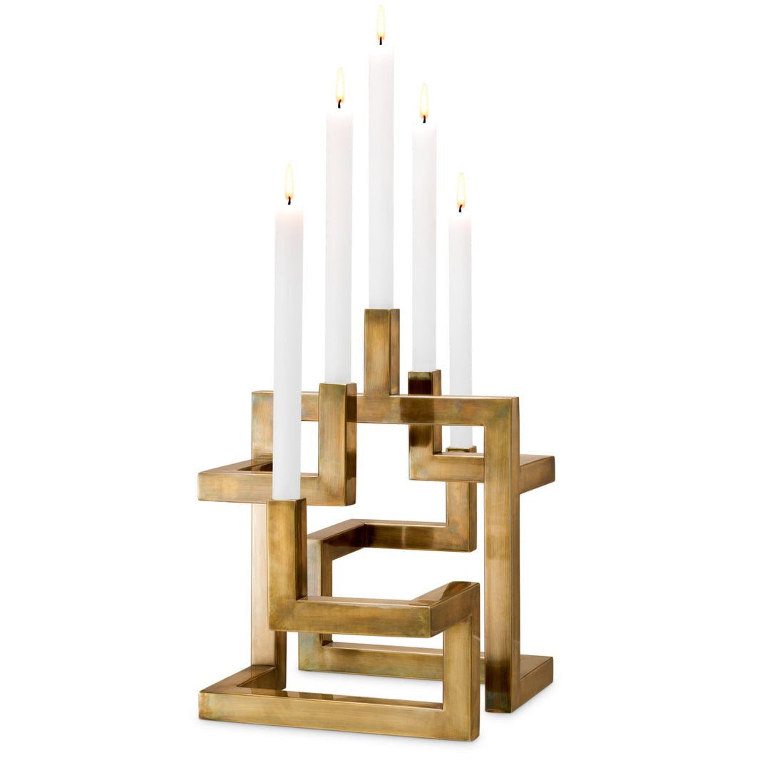 Candle Holder Skyline Vintage Brass Finish Accessories Eichholtz