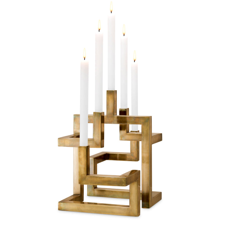 Candle Holder Skyline Vintage Brass Finish Accessories Eichholtz
