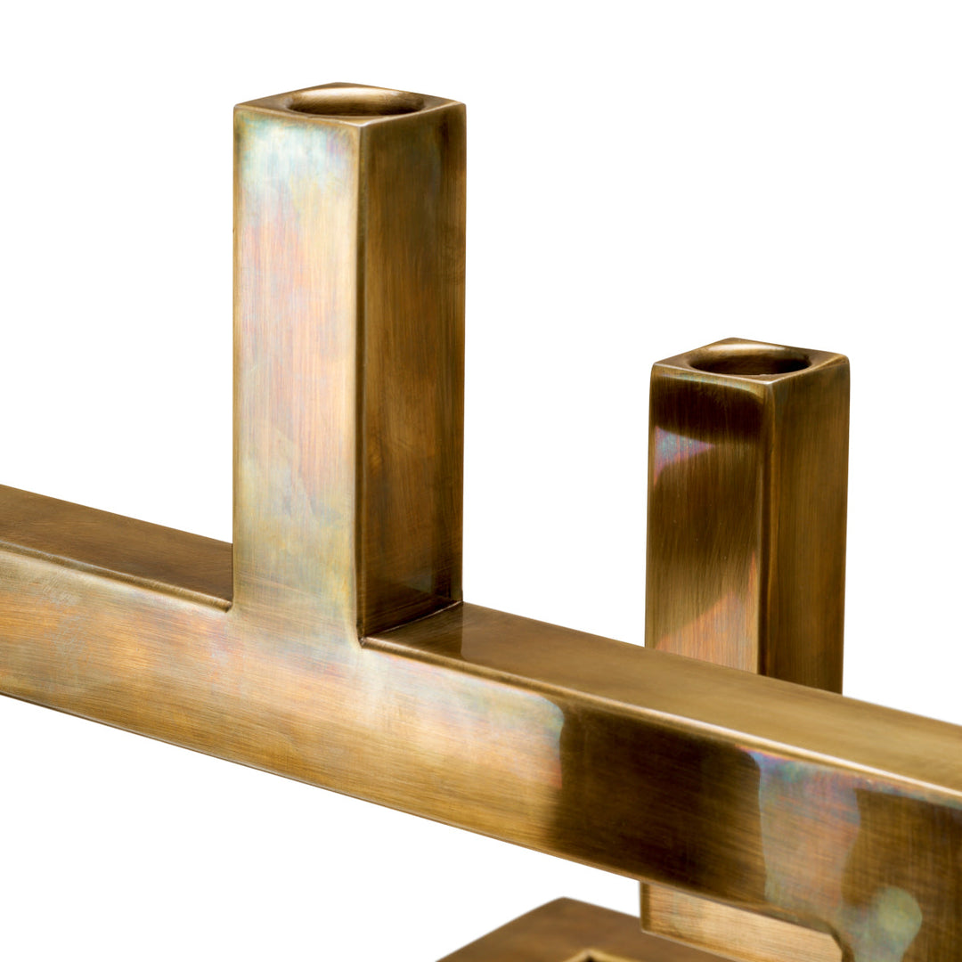 Candle Holder Skyline Vintage Brass Finish Accessories Eichholtz