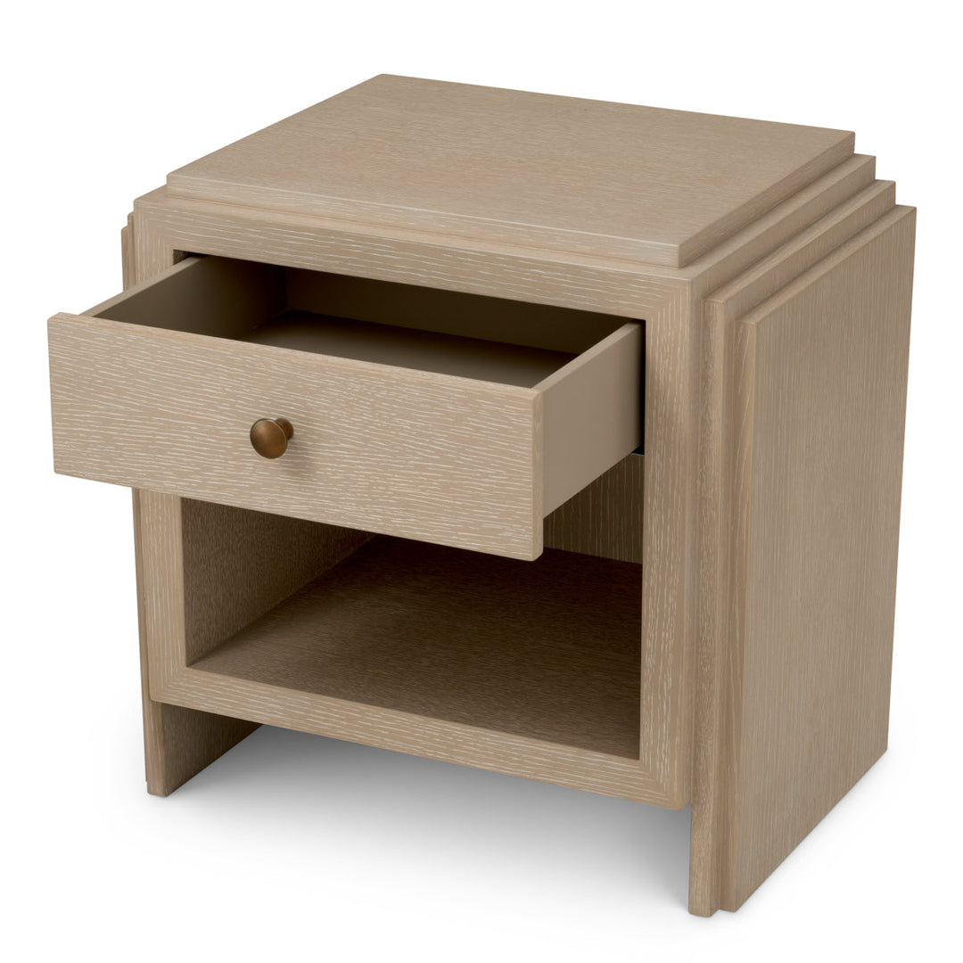 Nightstand Artdeco Washed Oak Veneer Furniture Eichholtz