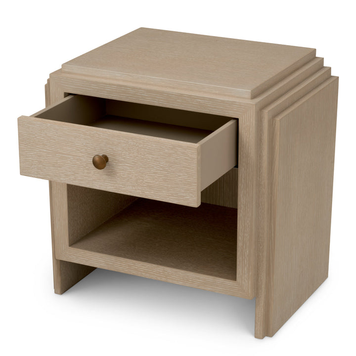 Nightstand Artdeco Washed Oak Veneer Furniture Eichholtz