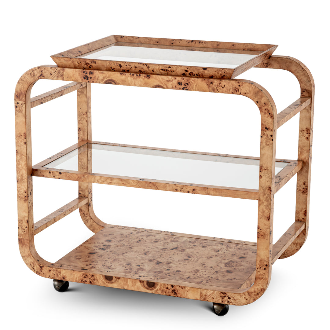 Trolley Mayfair Light Brown Mappa Burl Veneer - Image 1