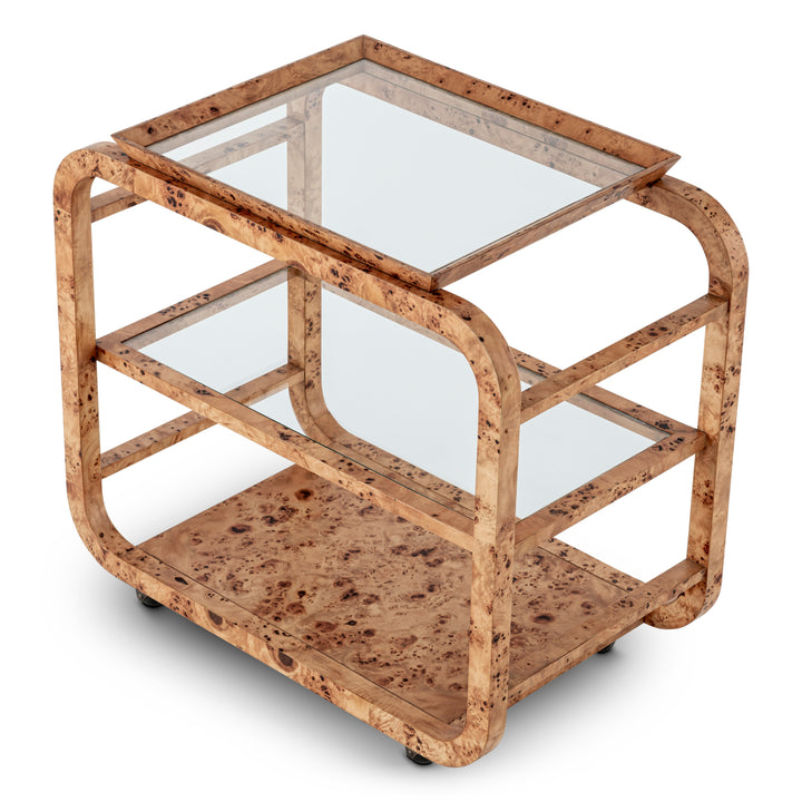 Trolley Mayfair Light Brown Mappa Burl Veneer - Image 4