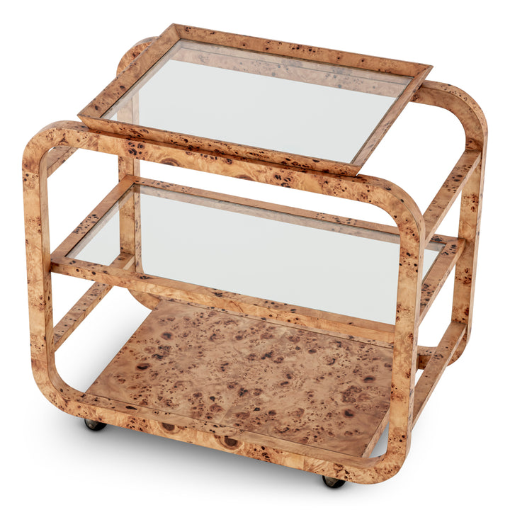 Trolley Mayfair Light Brown Mappa Burl Veneer - Image 5