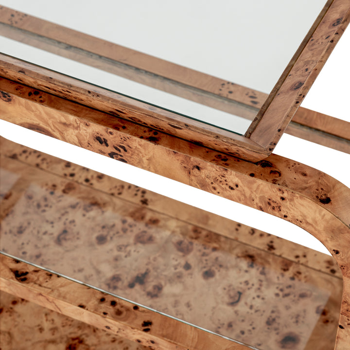 Trolley Mayfair Light Brown Mappa Burl Veneer - Image 8