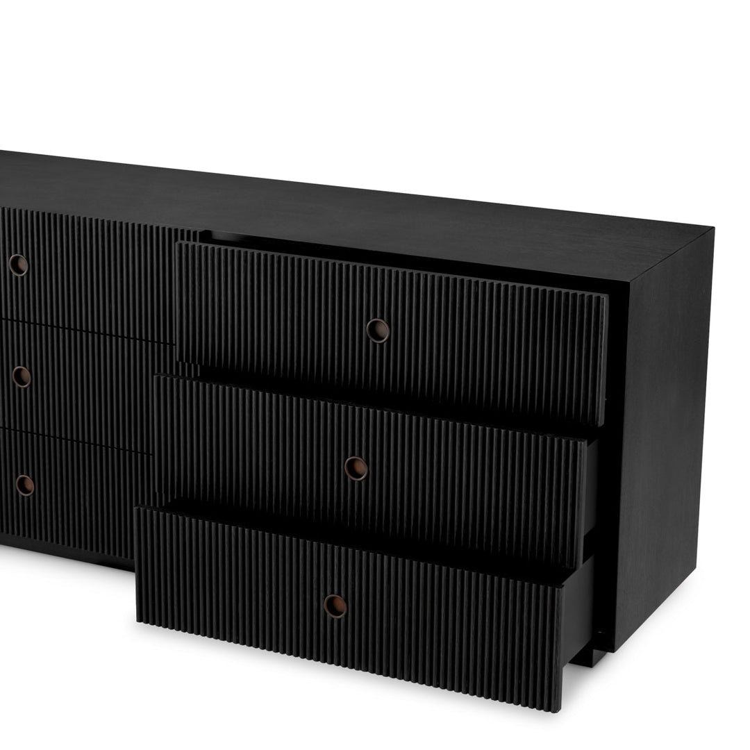 Drawer Chest Dimitrios Charcoal Oak Veneer Furniture Eichholtz