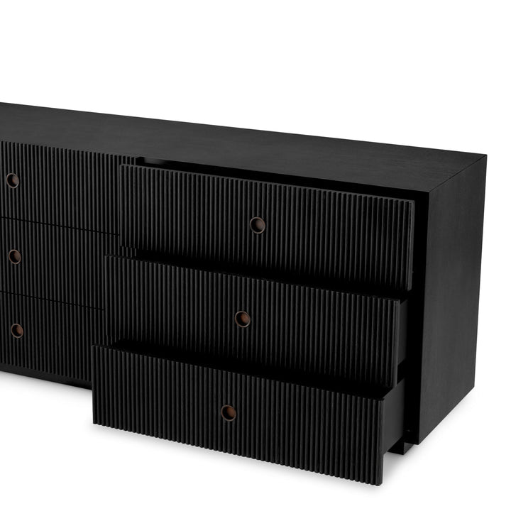 Drawer Chest Dimitrios Charcoal Oak Veneer Furniture Eichholtz