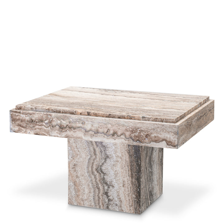 Side Table Sartoria Silver Travertine Furniture Eichholtz
