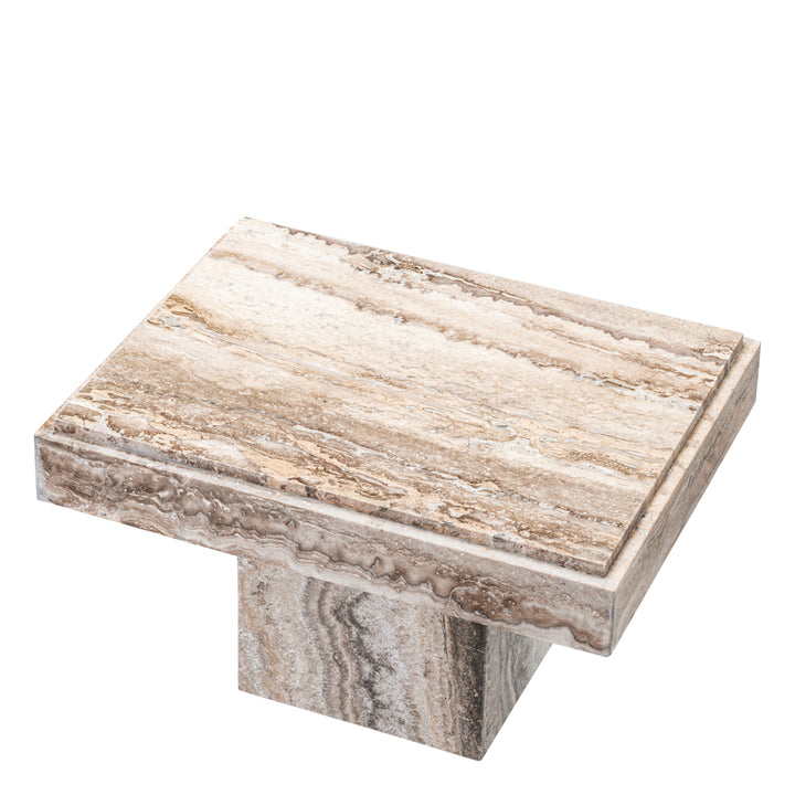 Side Table Sartoria Silver Travertine Furniture Eichholtz