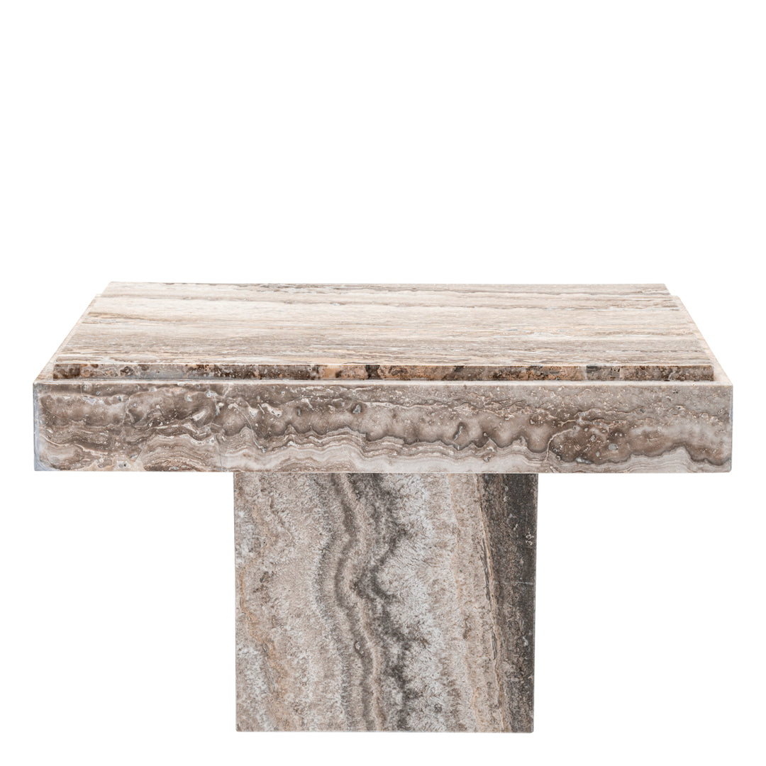 Side Table Sartoria Silver Travertine Furniture Eichholtz