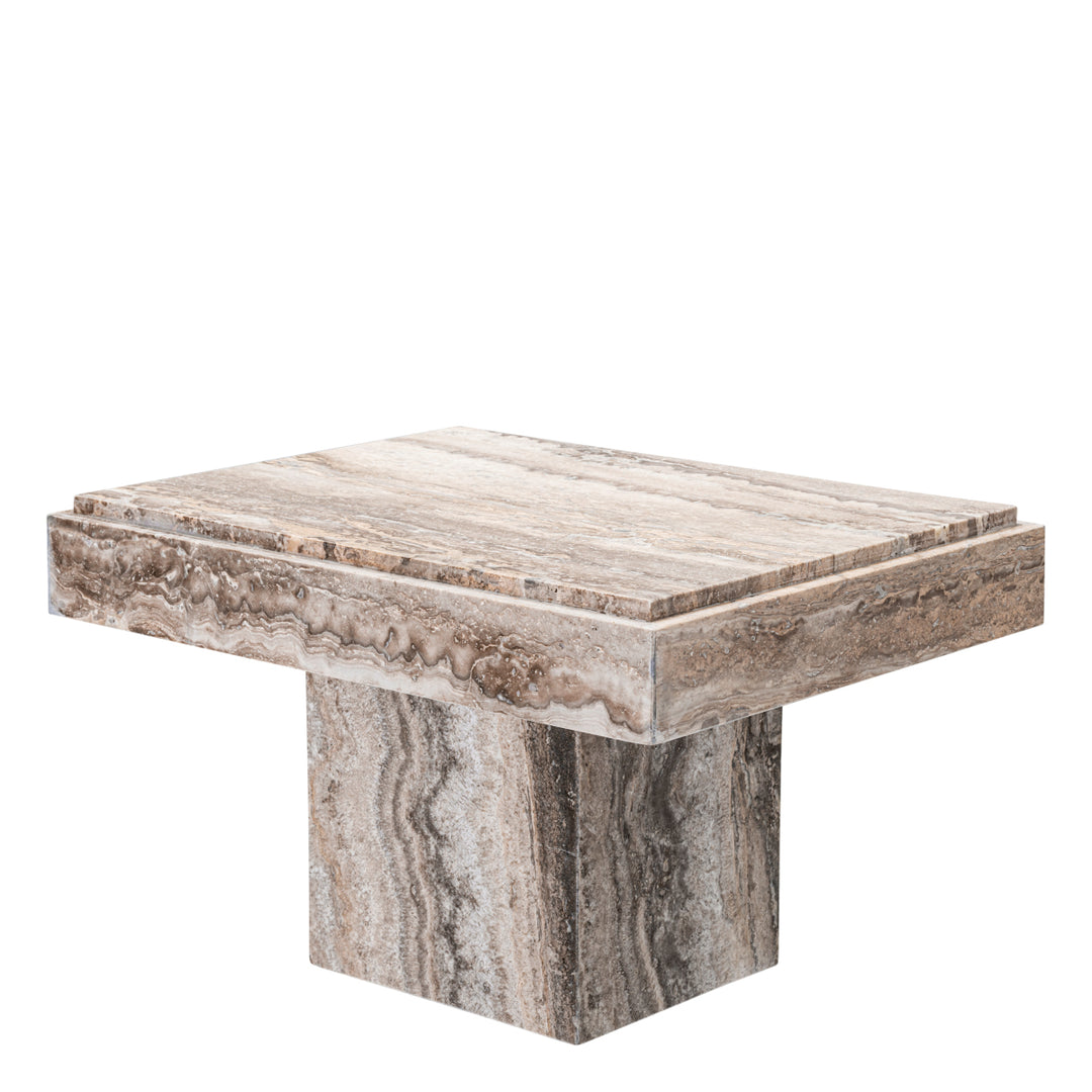 Side Table Sartoria Silver Travertine Furniture Eichholtz