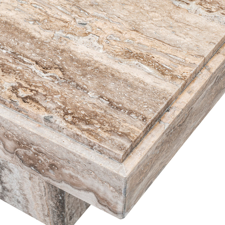 Side Table Sartoria Silver Travertine Furniture Eichholtz