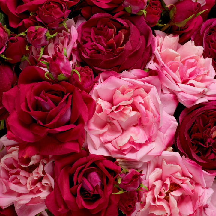 Bouquet Of Roses Real Touch 72 Pcs/3 Varieties Red &Amp; Pink Tones Accessories Eichholtz