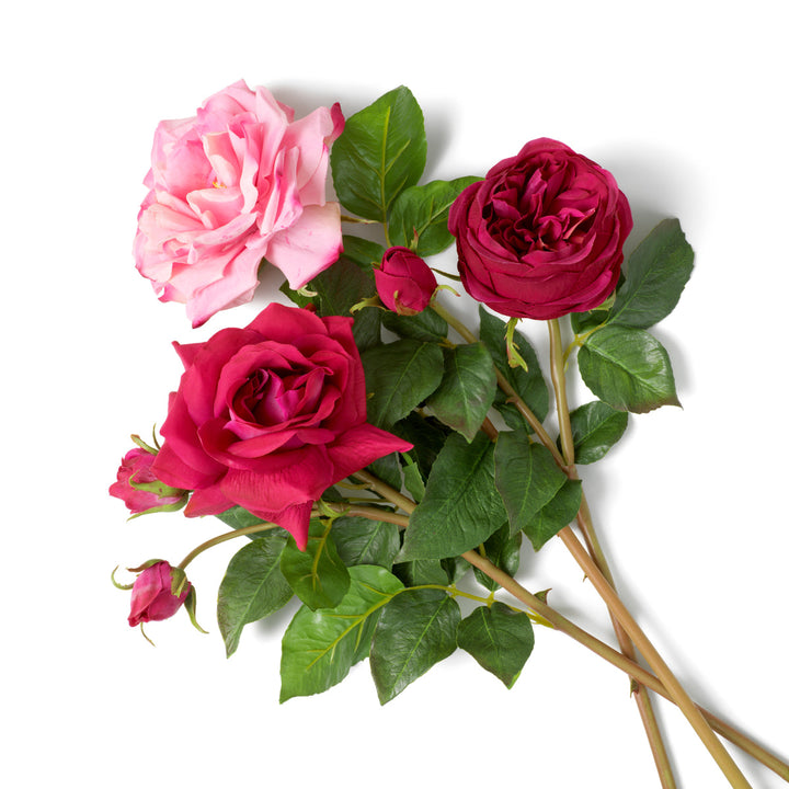 Bouquet Of Roses Real Touch 72 Pcs/3 Varieties Red &Amp; Pink Tones Accessories Eichholtz