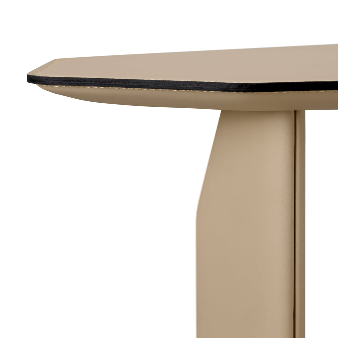 Side Table Maurizio Light Brown Faux Leather Furniture Eichholtz