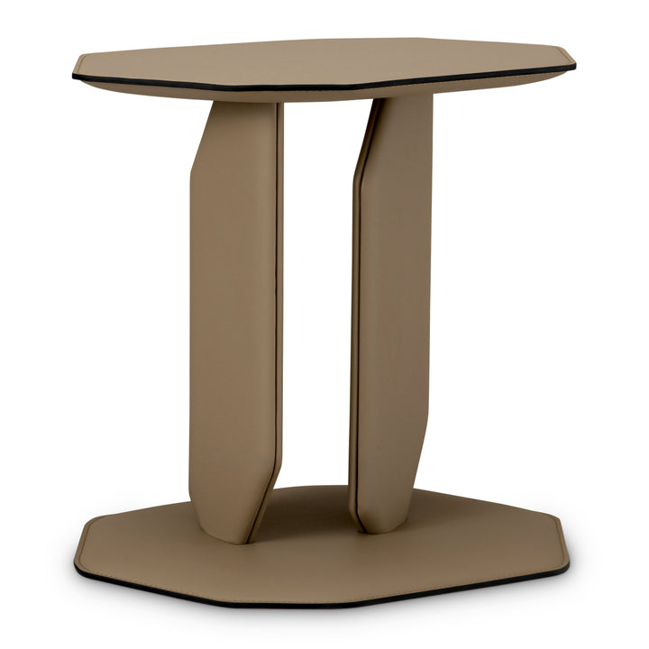 Side Table Maurizio Brown Faux Leather Furniture Eichholtz
