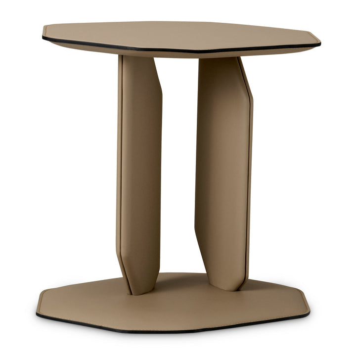 Side Table Maurizio Brown Faux Leather Furniture Eichholtz