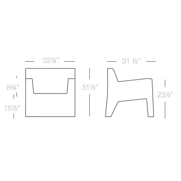 Jut Lounge Chair Outdoor Vondom